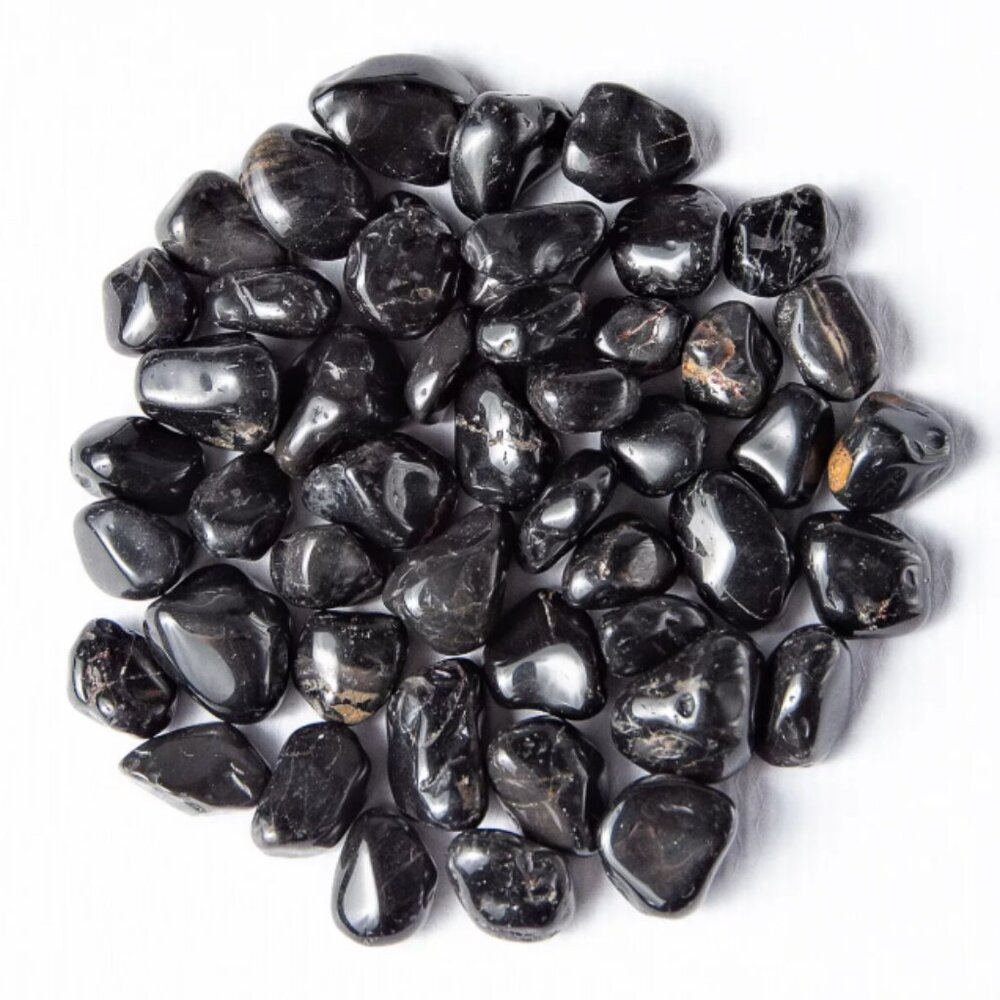 1/2 lb Black Onyx Small Tumbled Gemstone Crystals 40-60 Stones Bulk Gem Specimen